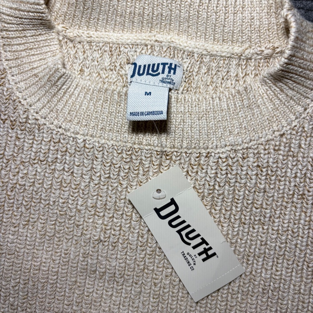 Duluth Trading Co Womens Heritage Shaker Stitch Sweater Oatmeal Marled 22812 M